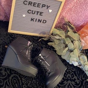 Torrid Double Zip + Lace-Up Wedge Platform Bootie